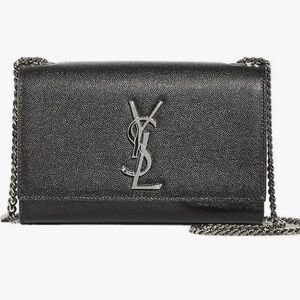 Yves Saint Laurent Metallic Black Crossbody Bag